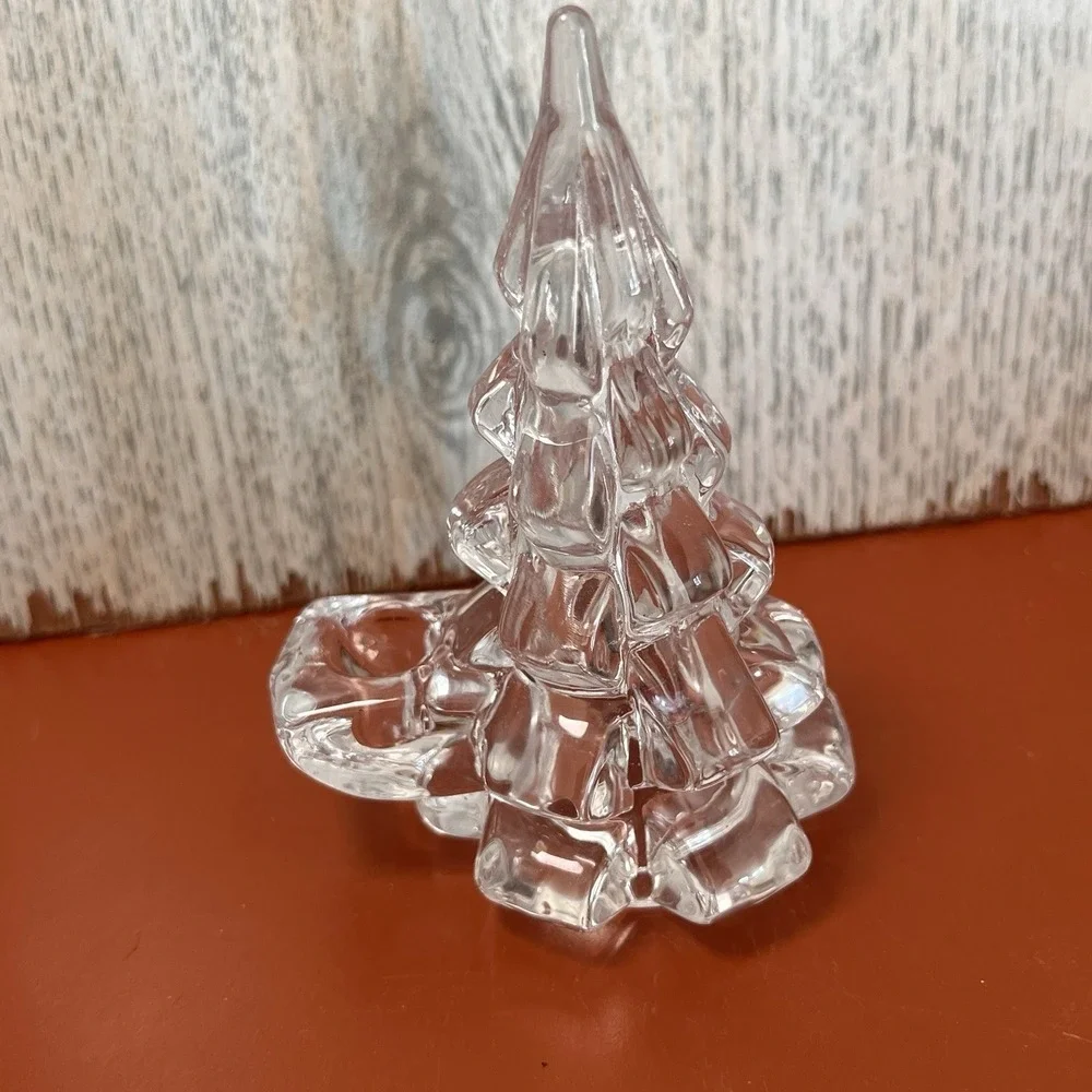 Biedermann Glass‎ Christmas Tree Small Candle Holder 4 inches Vintage